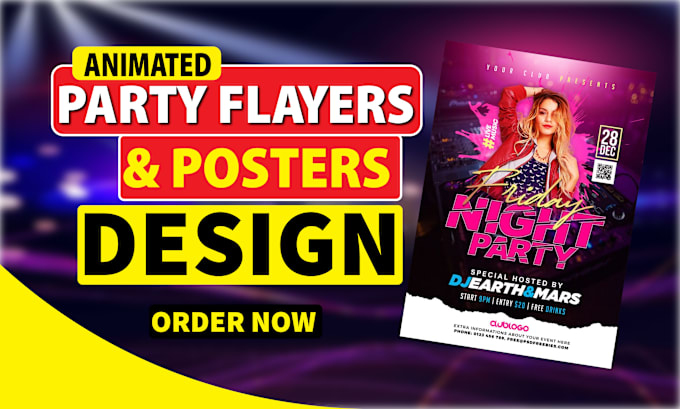 Bestseller - create animated motion poster flyer design for events, party club