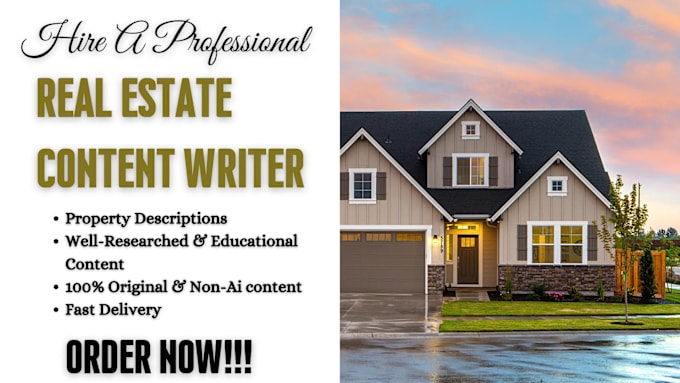 Gig Preview - Write high quality content for your real estate blog and ebook