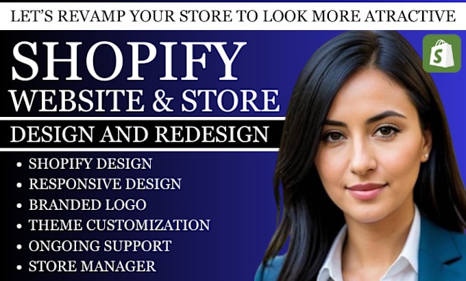 Gig Preview - Do shopify website redesign, shopify website design, shopify dropshipping store