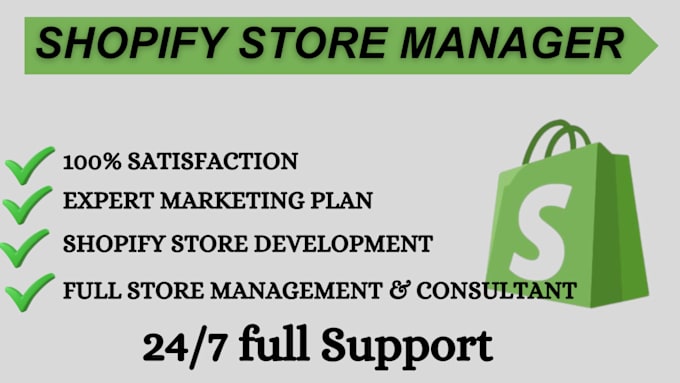 Gig Preview - Be your shopify virtual assistant and shopify store manager