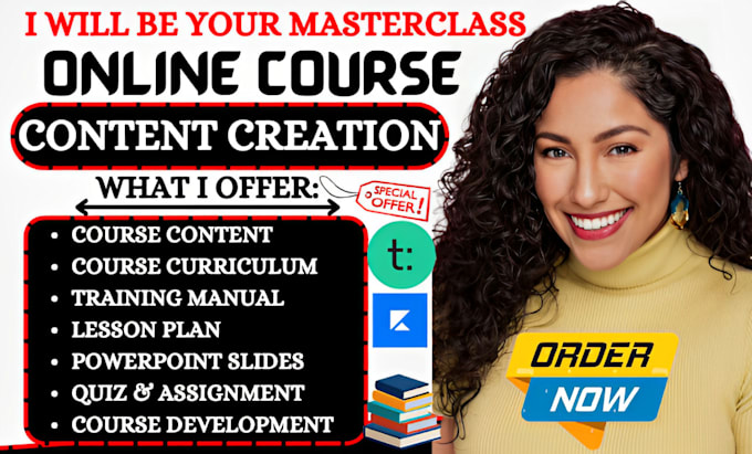 Bestseller - create online course content creation course curriculum training course PPT