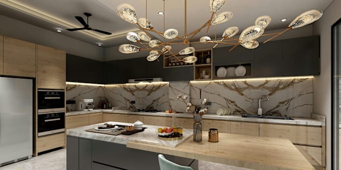 Gig Preview - Design kitchen interior in 3d and render