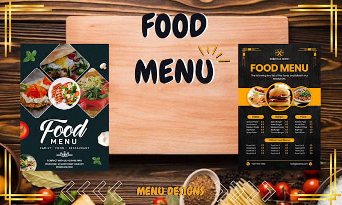 Gig Preview - Design a creative restaurant menu, digital menu, modern food menu design