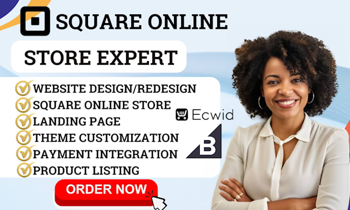 Gig Preview - Design square online store redesign square website bigcommerce ecwid store