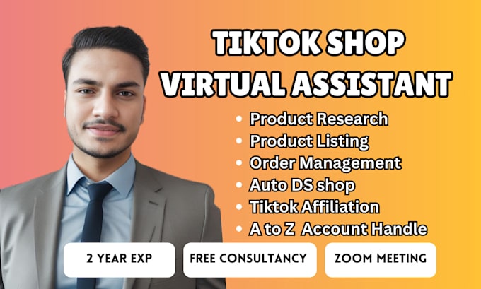 Gig Preview - Setup tik tok shop, tiktok shop virtual assistant