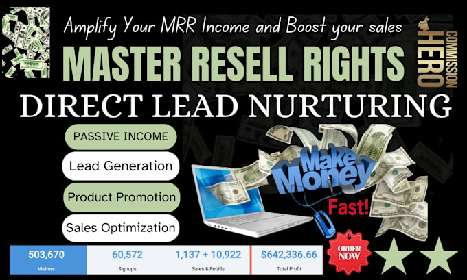 Gig Preview - Do autopilot sale income for master resell rights by using direct lead nurturing