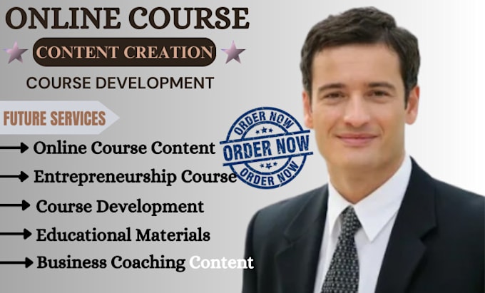 Gig Preview - Create online course content, leadership, entrepreneurship, course development