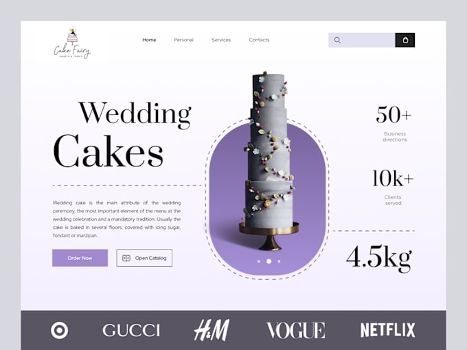 Gig Preview - Design cake website, bakery website cookies