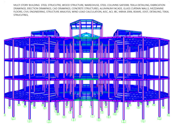 Gig Preview - Structural design and drawings for steel wood and concrete buildings 3d model