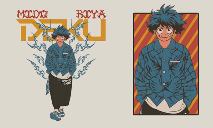 Gig Preview - Make anime or character design streetwear for you