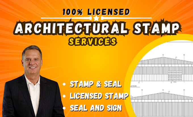 Gig Preview - Do architectural stamp, pe stamp, sign usa architectural plans, mep texas stamp