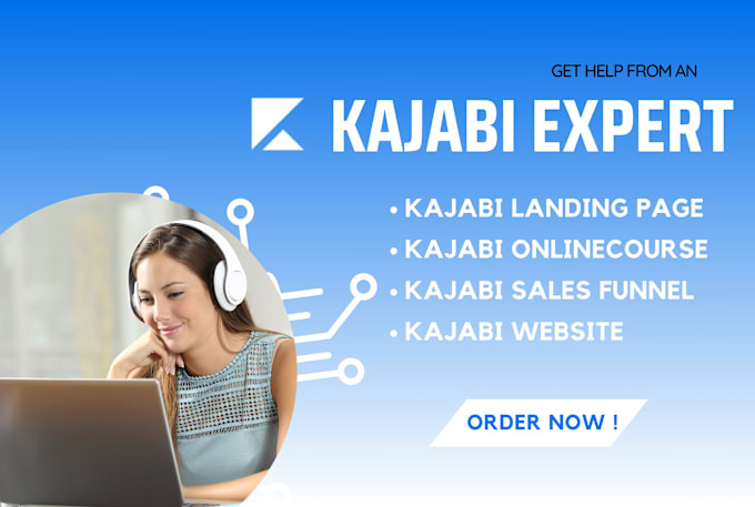 Gig Preview - Kajabi, kajabi website kajabi landing page, online course, kajabi