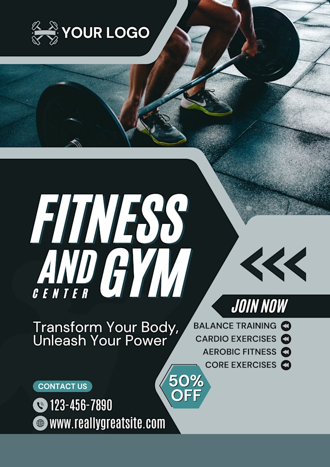 Gig Preview - Design gym menu, social media post for gym, gym logo