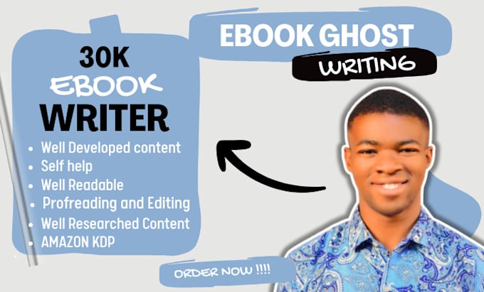 Gig Preview - Be your 30k ebook ghostwriter ebook ghostwriter as ebook writer and ghostwriter