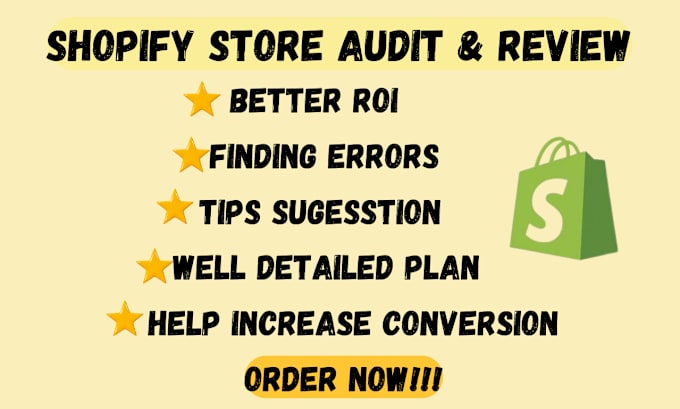 Gig Preview - Audit and review your shopify dropshipping store website to increase sales cro