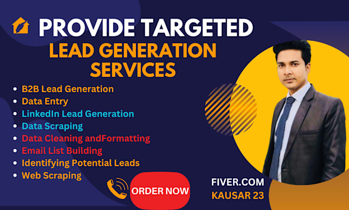 Gig Preview - Do data entry,google map scraping,business email through lead generation service