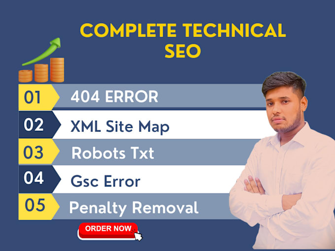 Gig Preview - Fix 404 errors, XML site map, robots txt,gsc error technical SEO