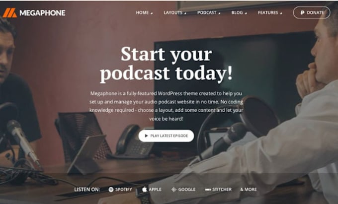 Bestseller - build podcast website radio station website music website voice over website