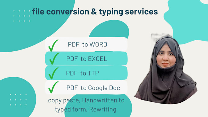 Gig Preview - Convert PDF to word, excel, google docs, powerpoint, and typing services