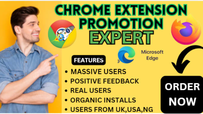 Gig Preview - Do chrome extension promotion, chrome downloads to get real extension users