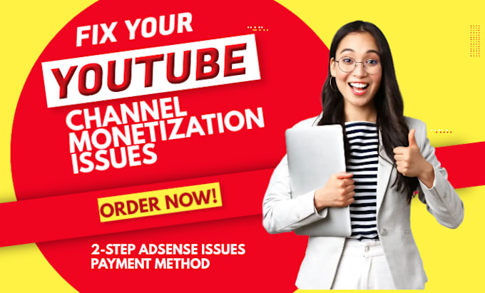 Bestseller - solve youtube monetization issues, 2 step adsense problems