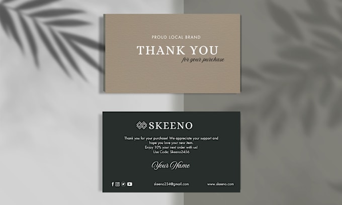 Gig Preview - Design thank you cards and product insert cards