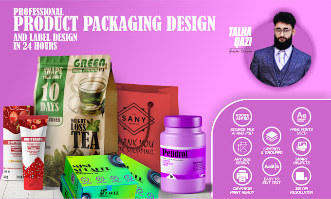 Bestseller - do food packaging design in 24 hr, modern pouch and mailer box design