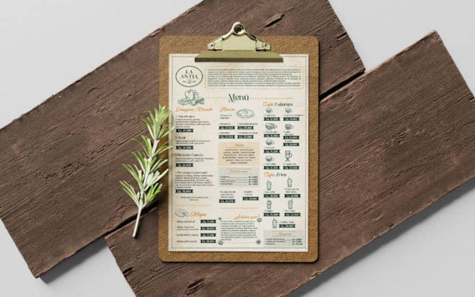 Gig Preview - Design a menu for you