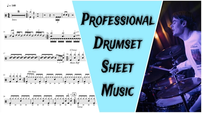 Gig Preview - Create drumset sheet music for your favorite songs