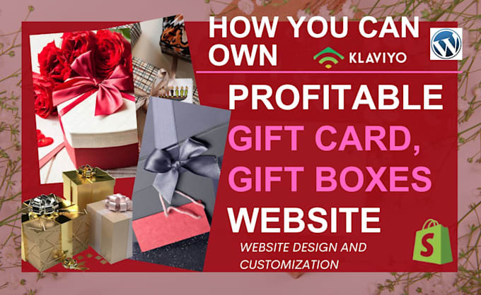 Gig Preview - Design gift card gift box hamper shopify store integrate with klaviyo