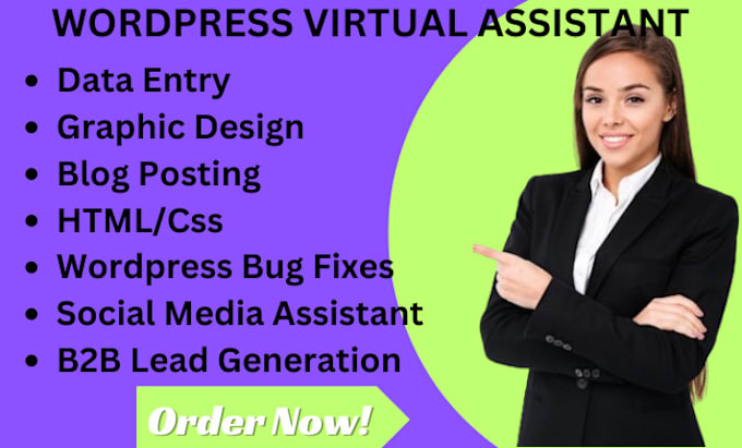 Gig Preview - Be your wordpress virtual assistant, content uploader, wordpress data entry pro