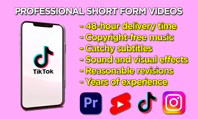 Bestseller - edit a tiktok, instagram reel or youtube short video in 48h