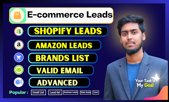 Gig Preview - Provide ecommerce technology leads, including brands, stores, and shopify