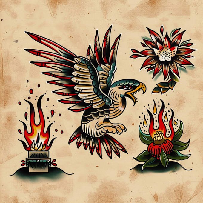 Gig Preview - Custom american traditional tattoo design old school style