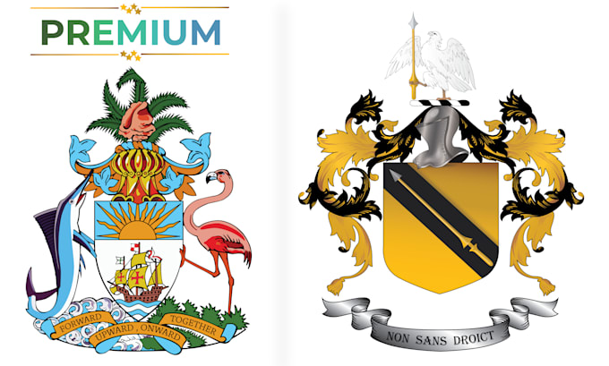 Gig Preview - Create heraldic family crest coat arm