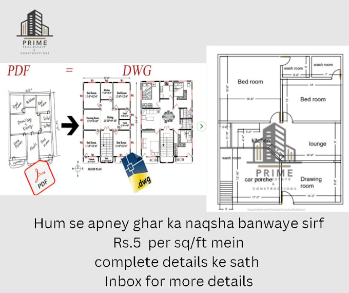 Bestseller - make 2d floor plans or redraw pdf, image in autocad