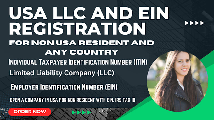 Gig Preview - Register llc irs ein tax id wyoming and delaware in non USA resident