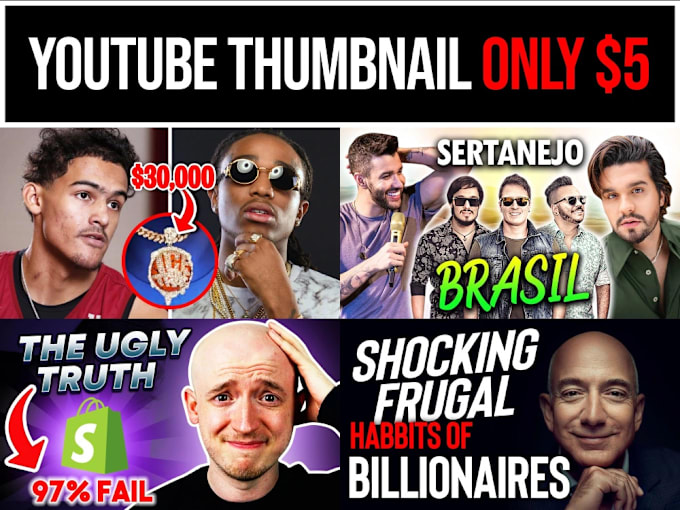 Gig Preview - Design eye catching thumbnails for your videos 2024