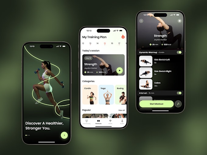 Bestseller - design fitness mobile app UI UX, webapp, wireframing in figma with prototype