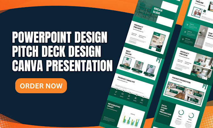 Gig Preview - Same day powerpoint slides redesign pitch deck design canva presentation expert