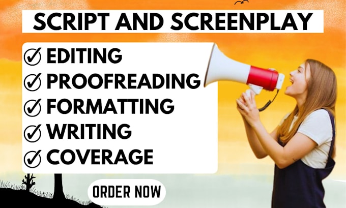 Gig Preview - Proofread and edit your screenpaly, screenwriting, film script or movies script