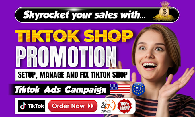 Gig Preview - Setup, manage, market, US,UK or eu tiktok dropshipping shop, fix tiktok shop ads