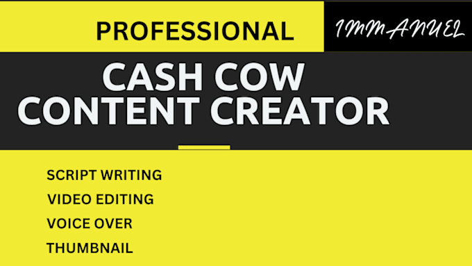 Gig Preview - Create high quality youtube cash cow and faceless video