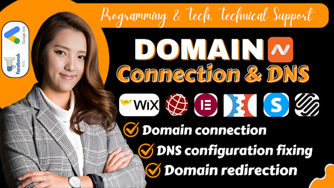 Gig Preview - Connect domain to any website, fix dns issue in shopify, godaddy and systeme io