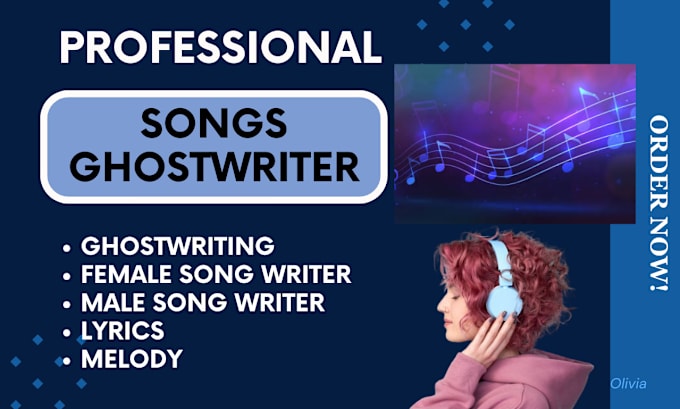 Gig Preview - Be your professional female songwriter, write lyrics and melody song ghostwriter