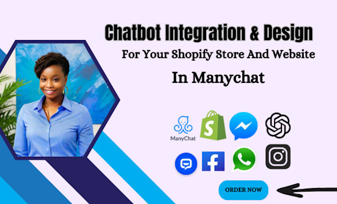 Gig Preview - Integrate chatbot for your shopify store and website in manychat