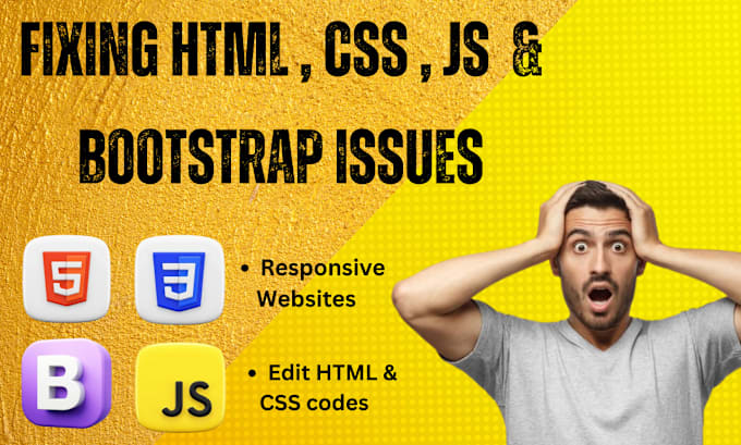 Bestseller - fix website designs HTML , CSS , bootstrap , js issues