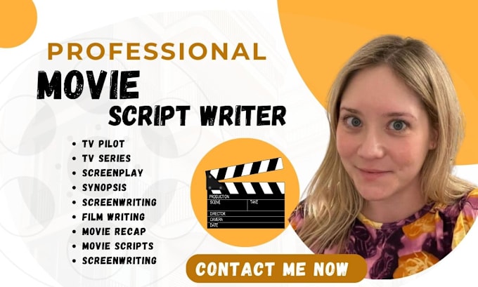 Gig Preview - Be your movie scriptwriter, screenplay, film script, screenwriting, tv pilot