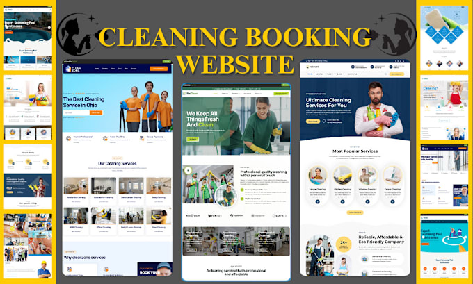 Gig Preview - Build cleaning service website with booking system, bookingkoala website