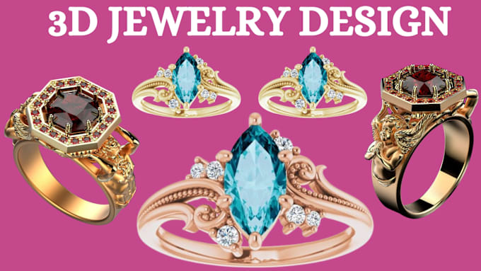 Gig Preview - Do 3d jewelry design, jewelry rendering, 3d jewelry animation, 3d jewelry cad